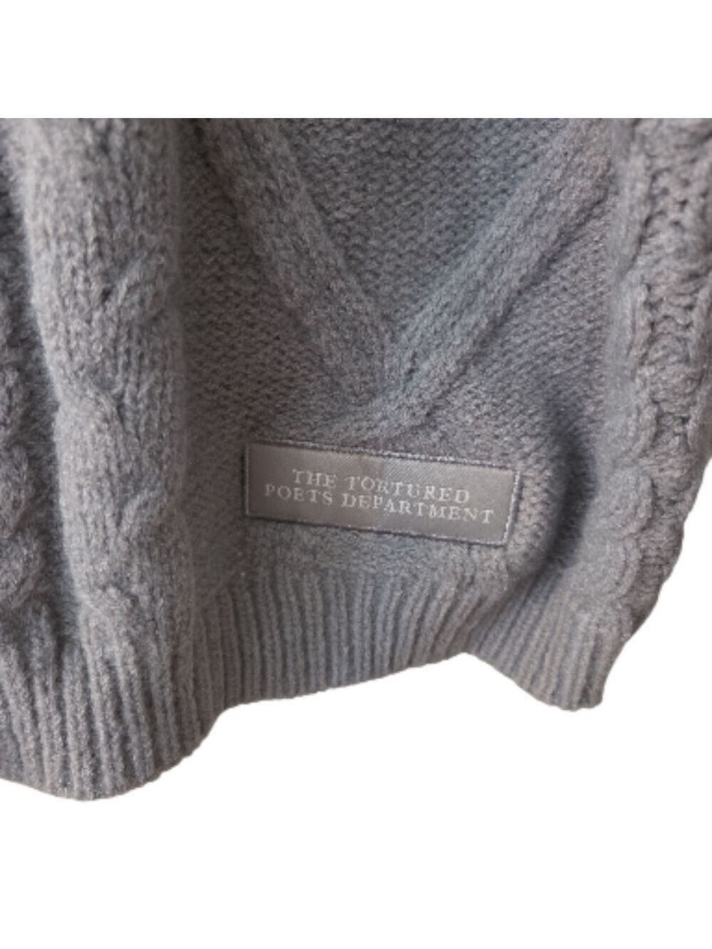 Taylor Swift Gray Cable Knit Cardigan The Tortured Poets Department 3XL 4XL - Picture 2 of 9
